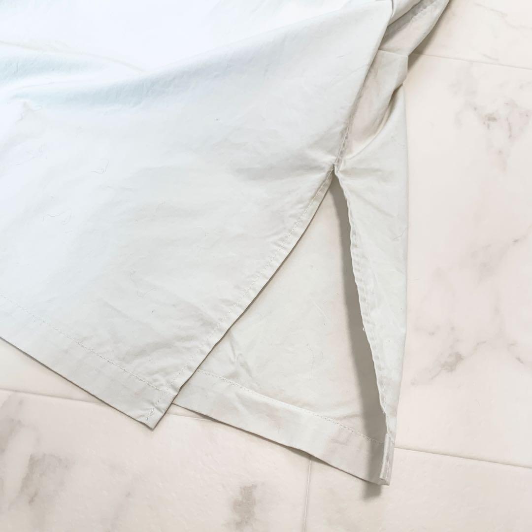 【美品】かぐれ＊バンドカラー オーバーシャツワンピース オフ白 F ロング