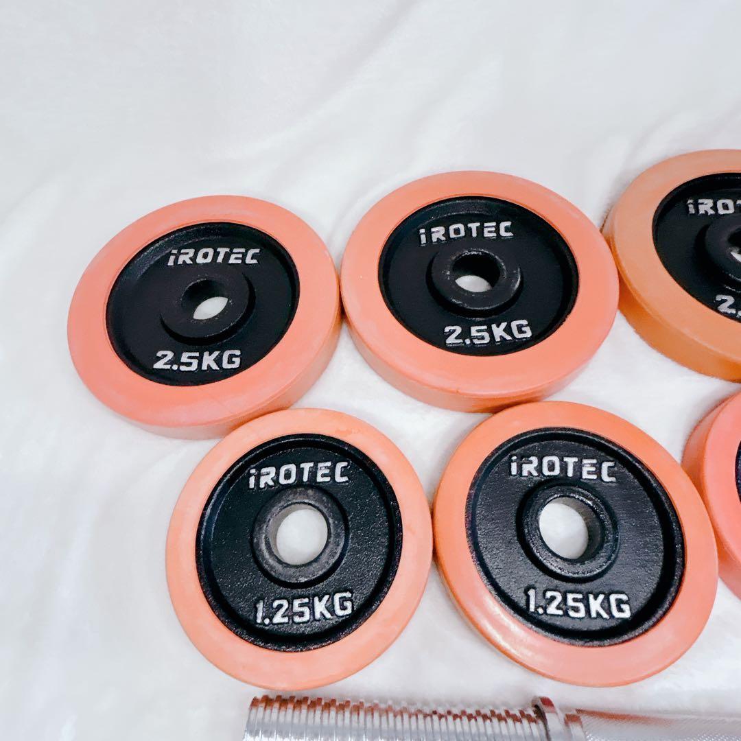 美品 IROTEC アイロテック ダンベル 10kg×2 プレート シャフト