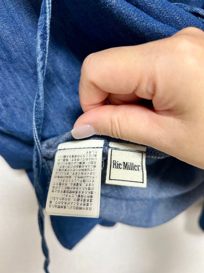 【RM denim】フリルギャザーデニムブラウス