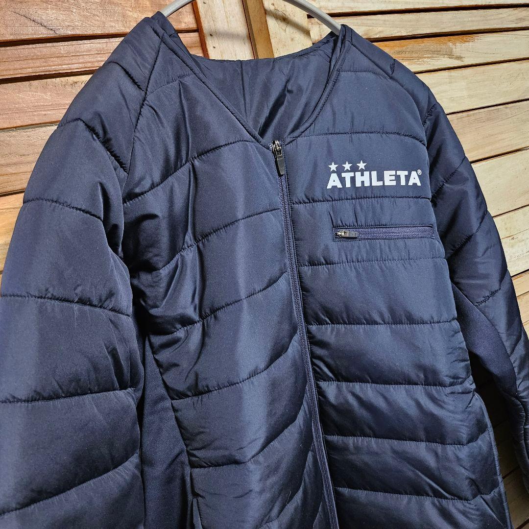 ATHLETA アスレタ ノーカラー 中綿ウォームジャケット Lサイズ 防寒