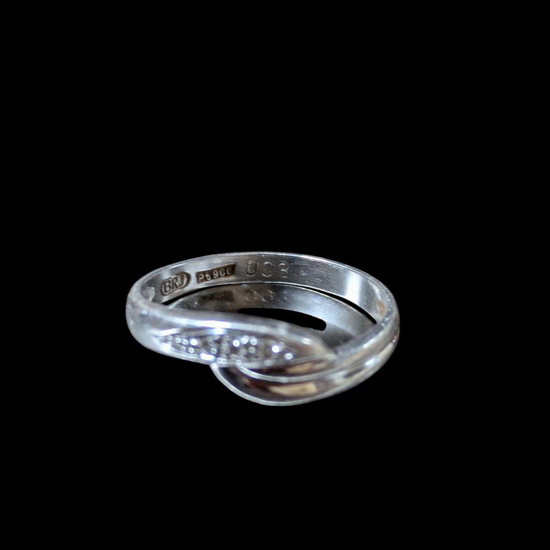 【プラチナ】Pt900 ダイヤリング 0.03ct 2.54g 19号 BRJ