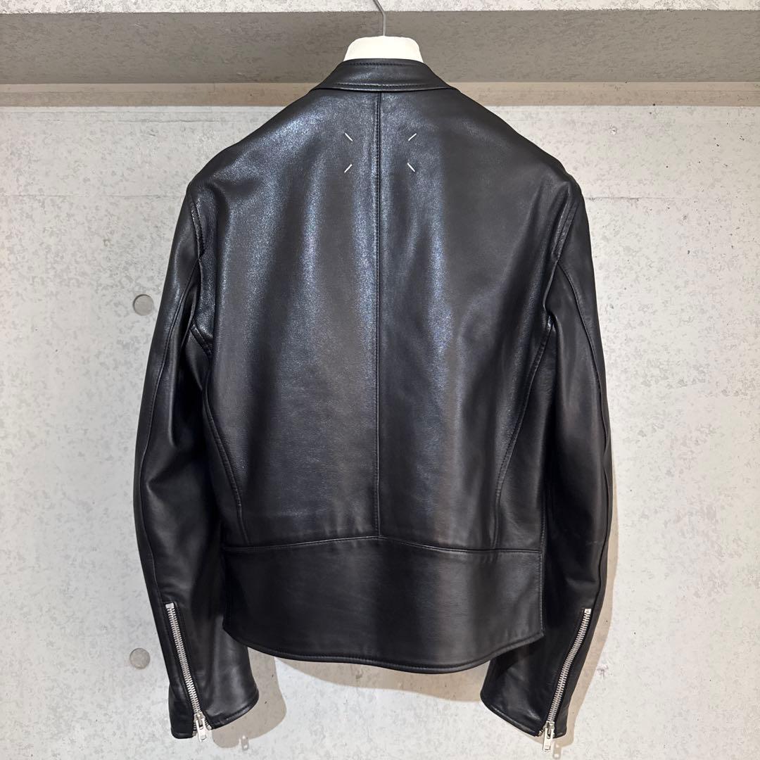 【最安値/極美品/現行】メゾンマルジェラ ハの字シングルライダースジャケット46