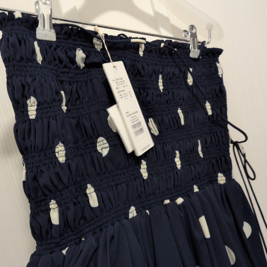 【新品タグ付】estella.k シャーリングキャミドレスドット柄