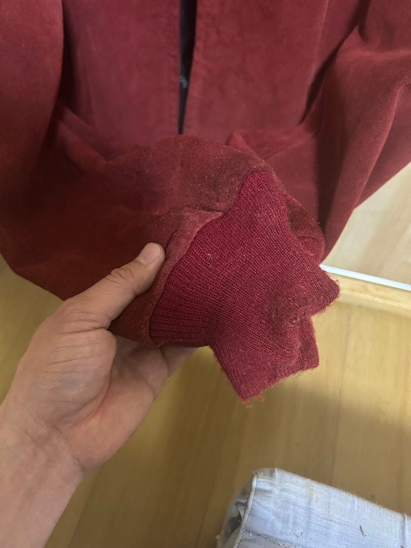 Schott バーガンディ スエード ボンバージャケット
