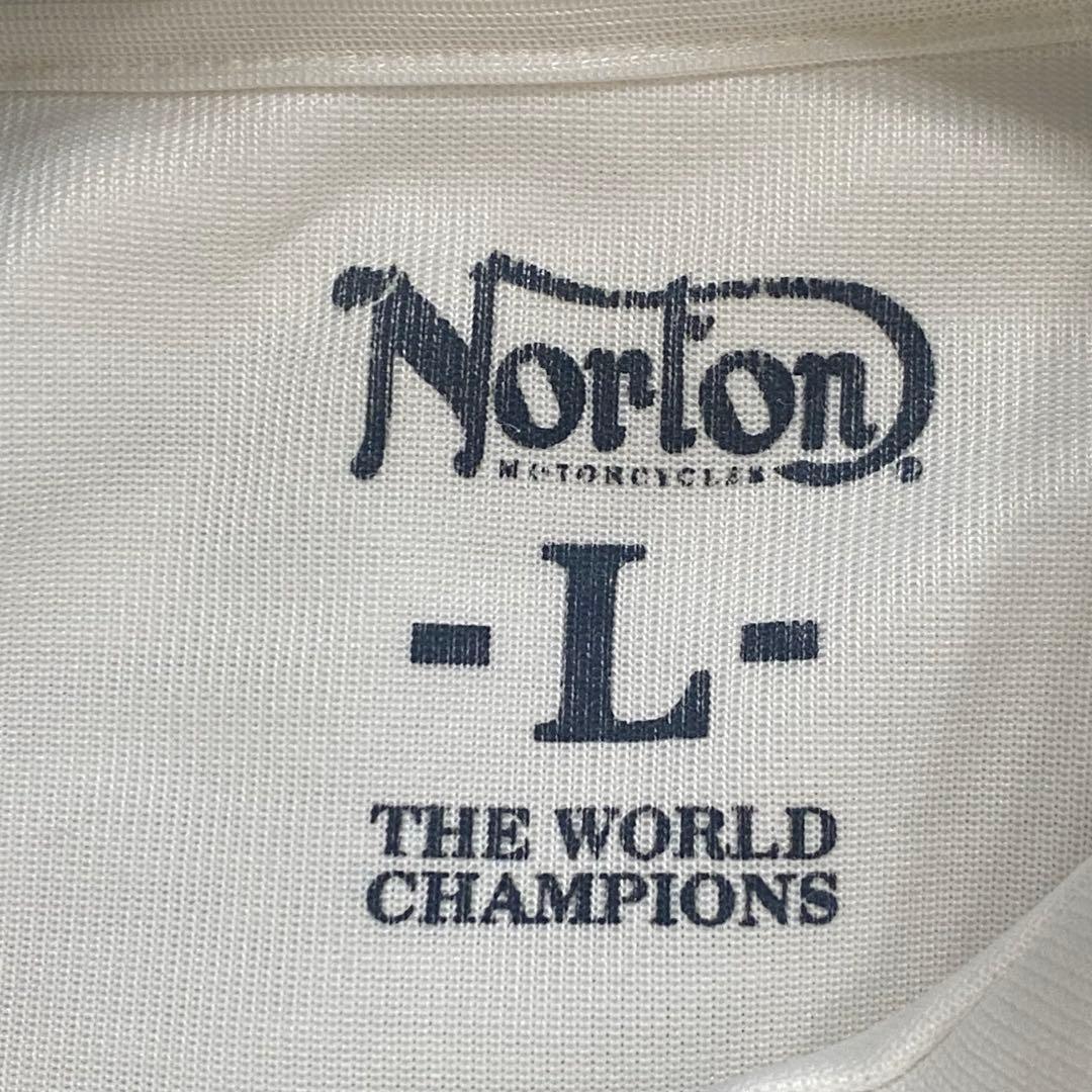 Norton ノートン スウェットライダースジャケット 金刺繍 ホワイト 白 Ｌ