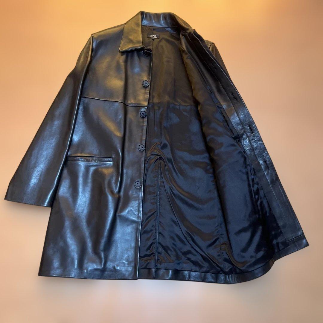 新品 アーペーセー A.P.C 初期扶翼 レザーコート フランス製 黒 馬革 1
