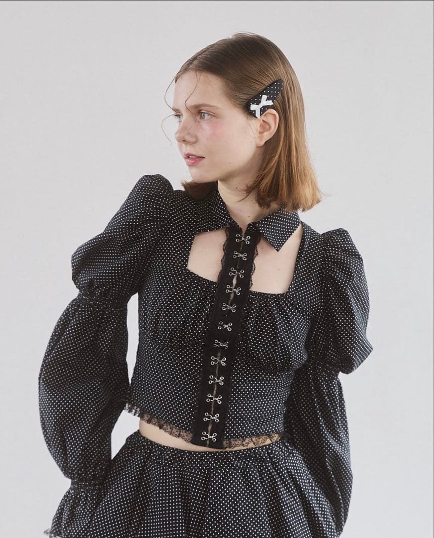 lilLilly レースホックテープブラウス 【トップスのみ】