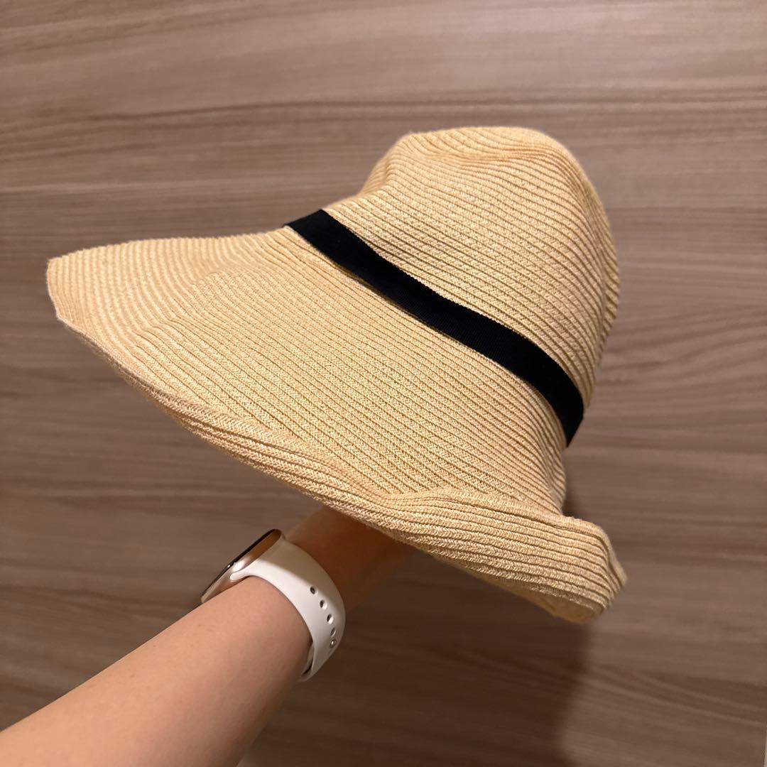 mature ha. BOXED HAT ベージュ つば幅11cm