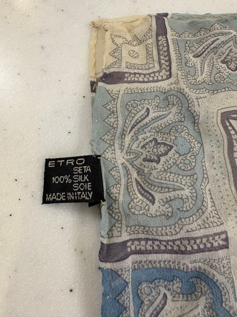 ETRO エトロ シルクスカーフ 大判 ペイズリー柄 イタリア製 約128cm