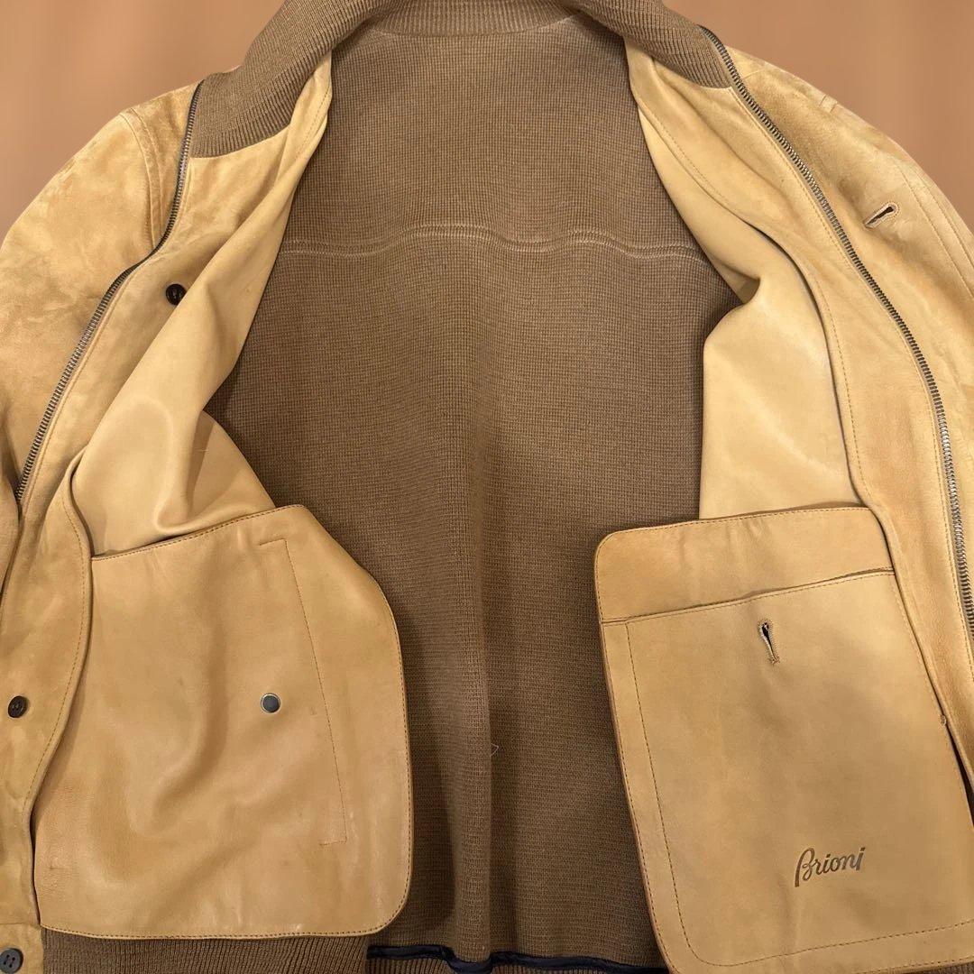 Brioni ブリオーニ レザージャケット ベージュ スウェード ブルゾン