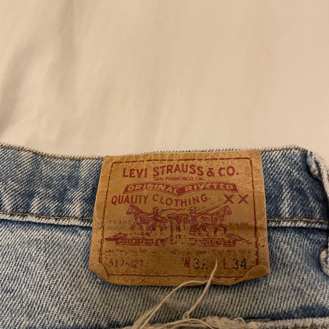 90s USA製 Levi's 517 0127 クラッシュ ブーツカットデニム