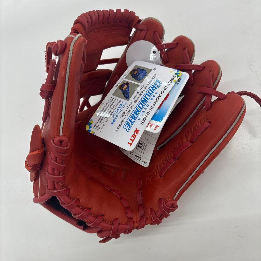 【新品】ZETT 子供用　軟式グローブ　グランドメイト　赤　右投げ　SSサイズ