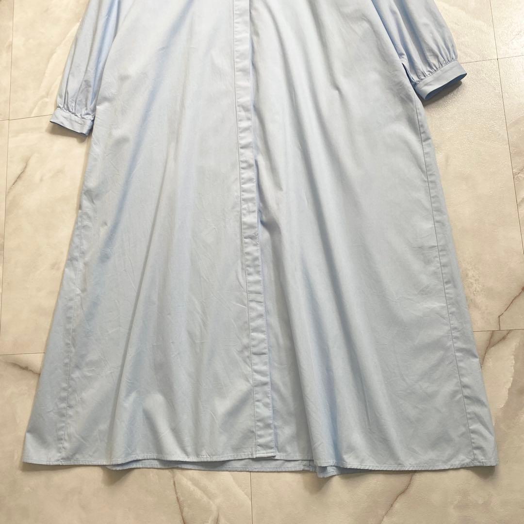 A18661 美品 RHC ギャザースリーブシャツワンピース ライトブルー