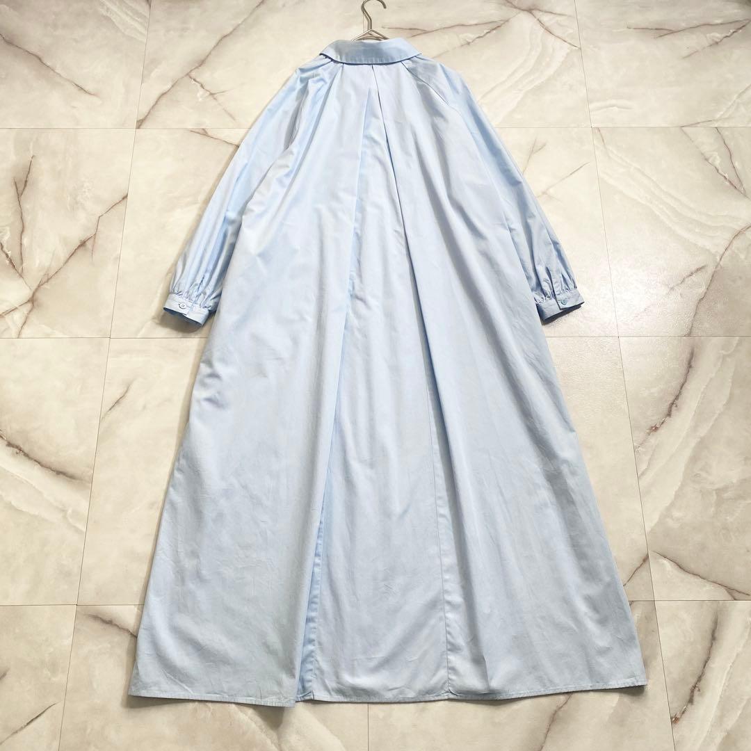 A18661 美品 RHC ギャザースリーブシャツワンピース ライトブルー