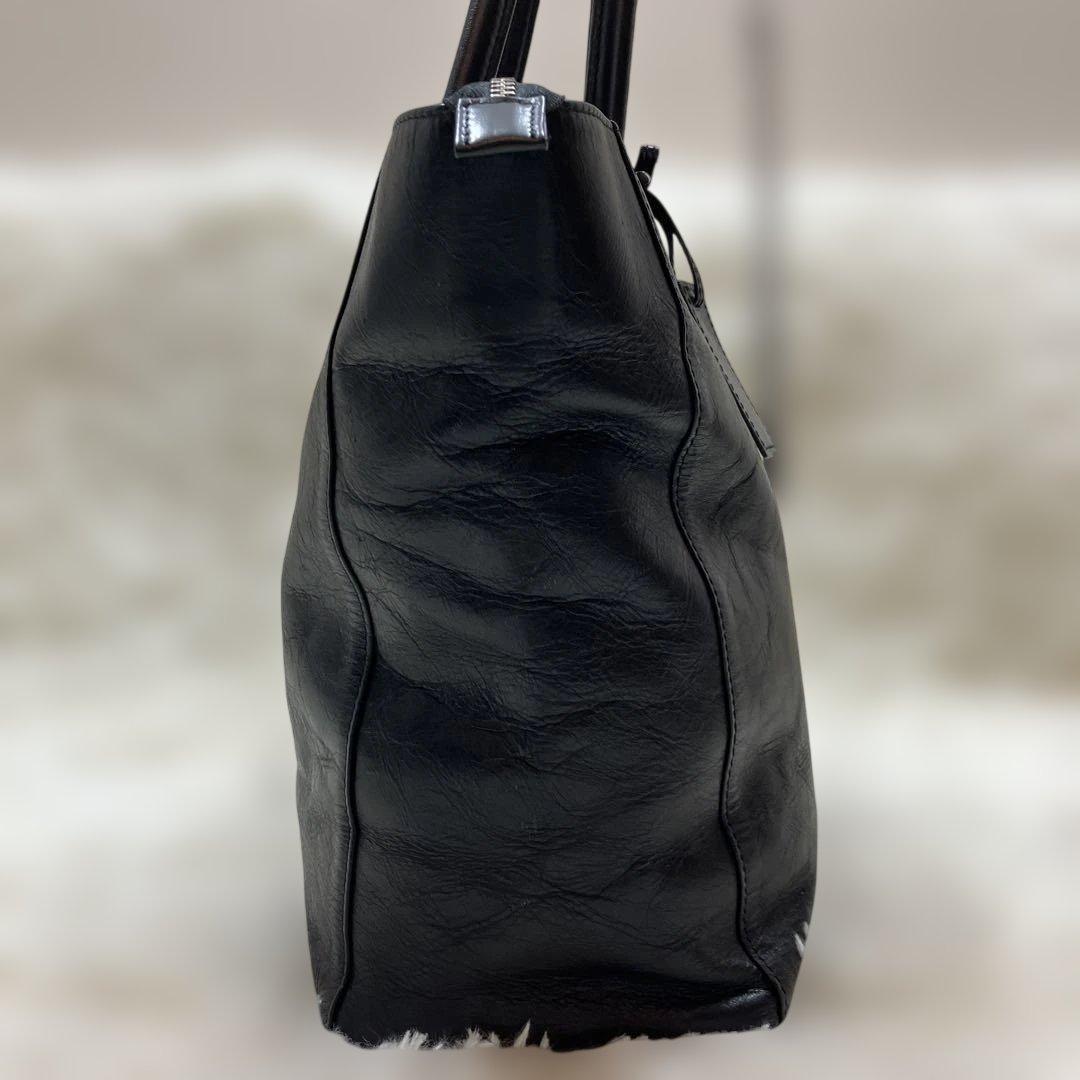 美品 ユナイテッドアローズトートバッグA4可 肩掛け ブラック 本革レザー