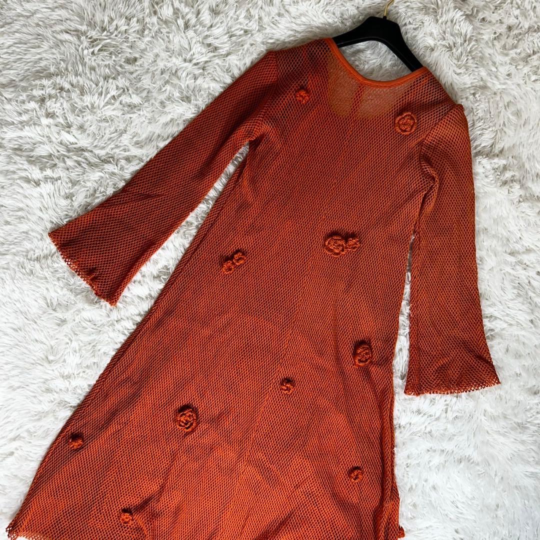 極美品✨AMERI HAND 3D MOTIF MESH DRESS S