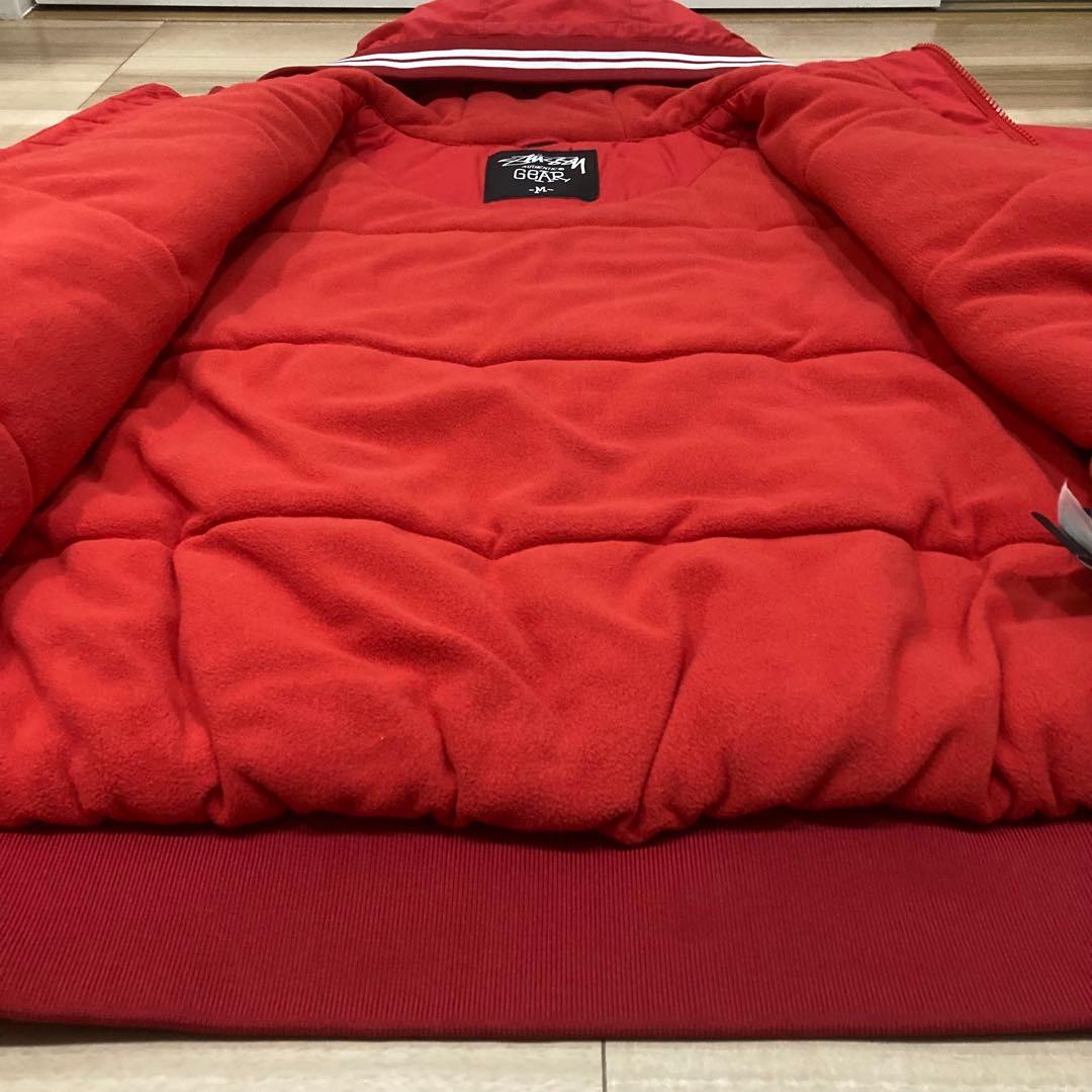 STUSSY ステューシー 中綿ジャケット M レッド 裏フリース