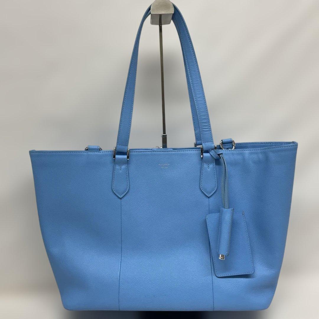 ペッレモルビダ　レザー　トートバッグ　ターコイズ　ブルー　2way ショルダー