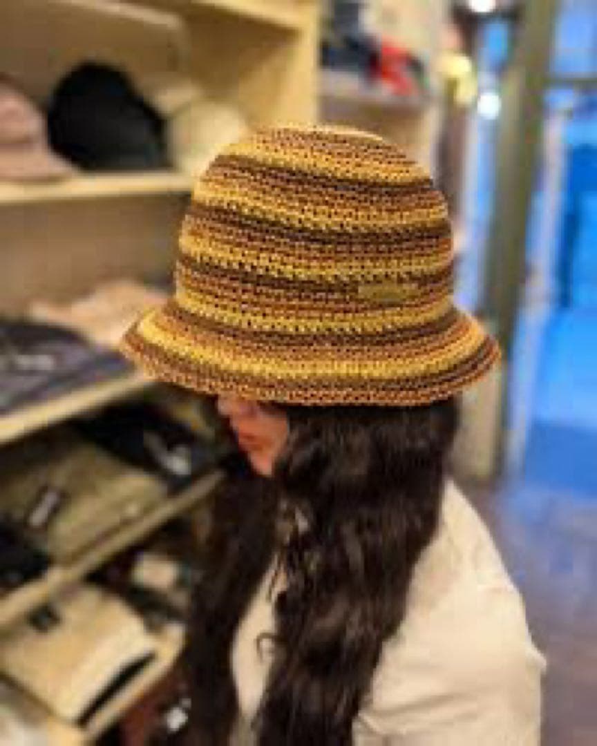 帽子 DRESS HIPPY/TRAD BORDER HAT (BROWN)