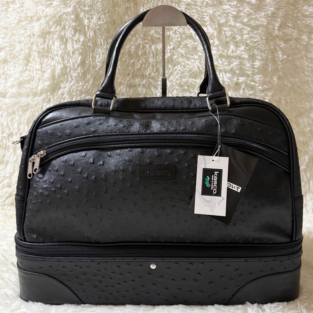 新品✨Kasco キャスコ 2way ボストンバッグ オーストリッチ ゴルフ 黒