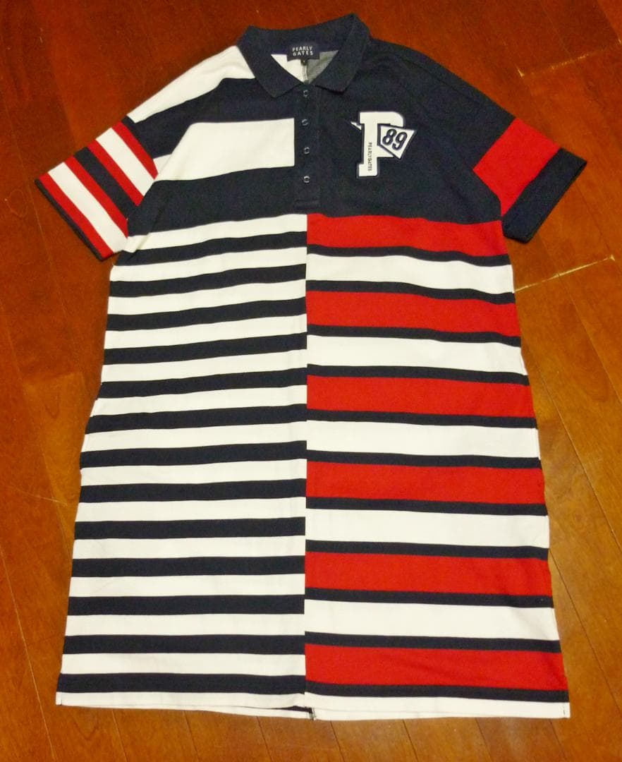 PEARLY GATESパーリーゲイツ★半袖ワンピース★切替ボーダー★サイズ１