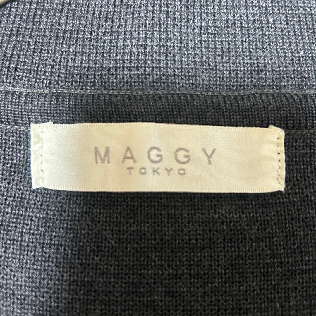 美品✨MAGGY TOKYOダークグレー ケープコート カーディガン　ウール