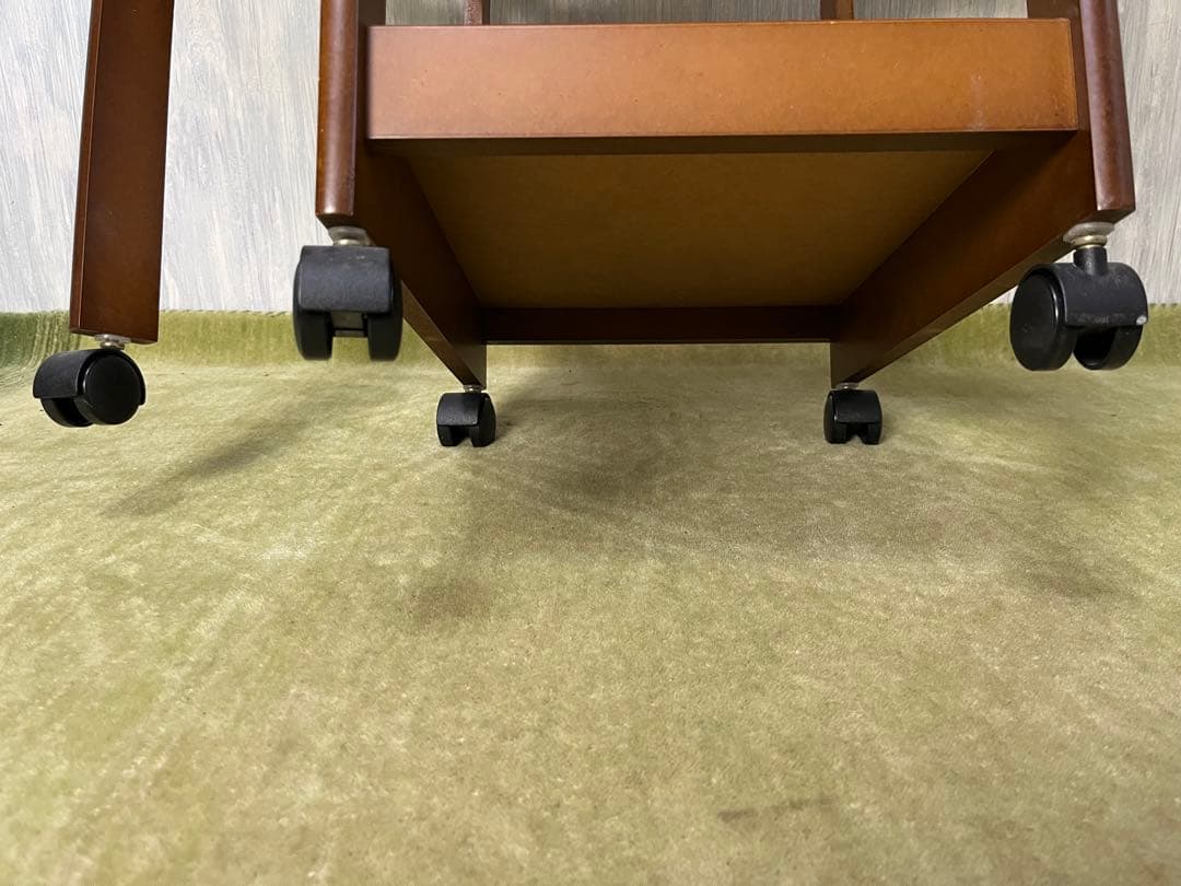 両側バタフライワゴン テーブル 木製折りたたみキッチンワゴン