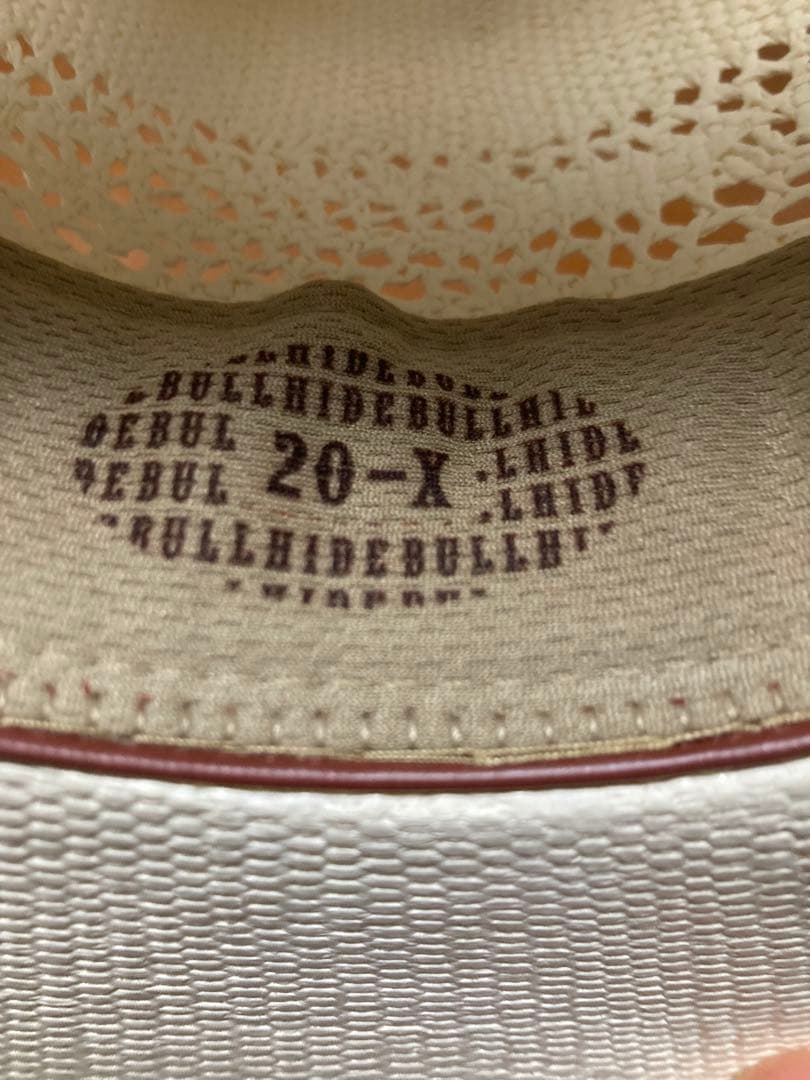 ホワイトカウボーイハット　BULL HIDE BANGORA