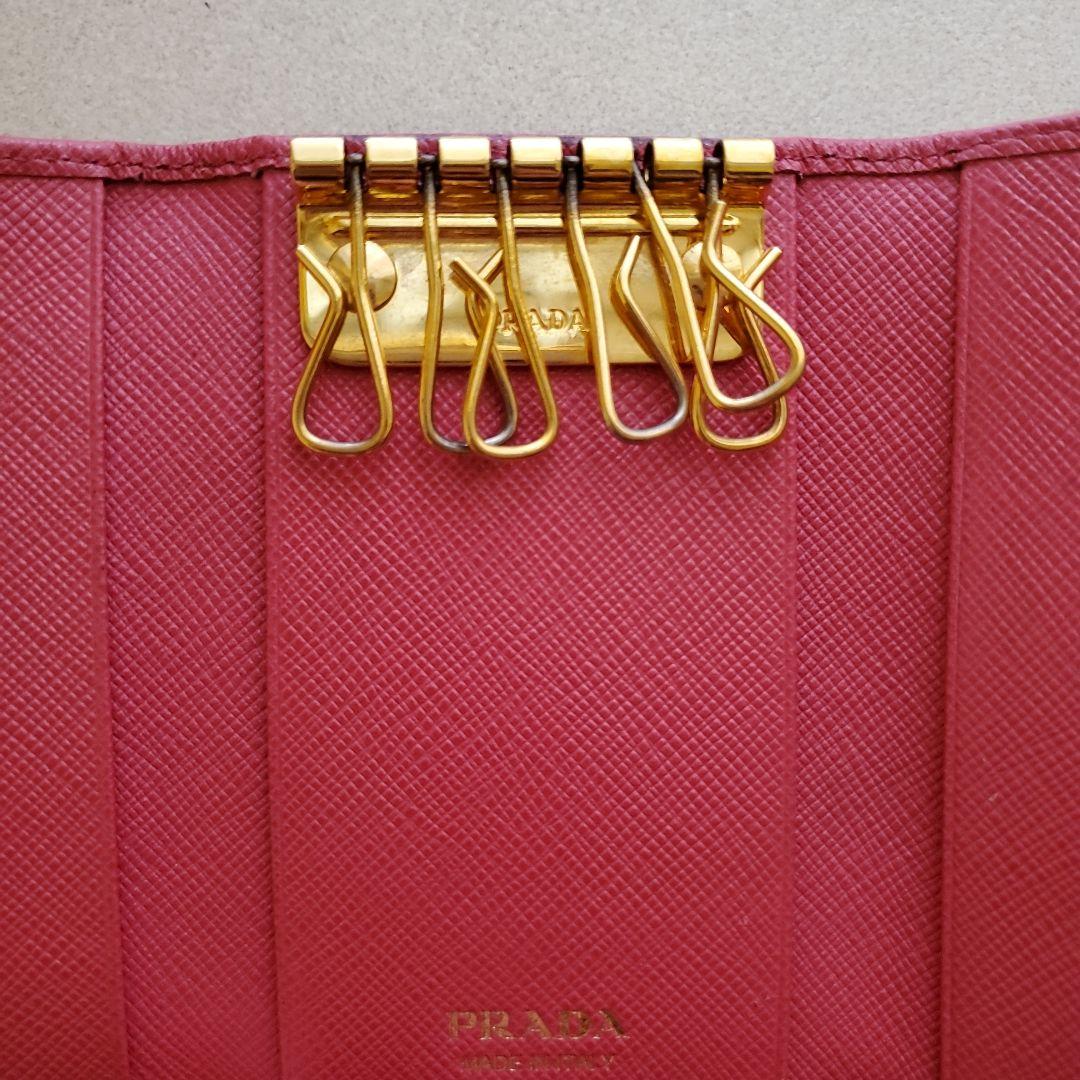 PRADA サフィアーノレザー キーケース ピンク