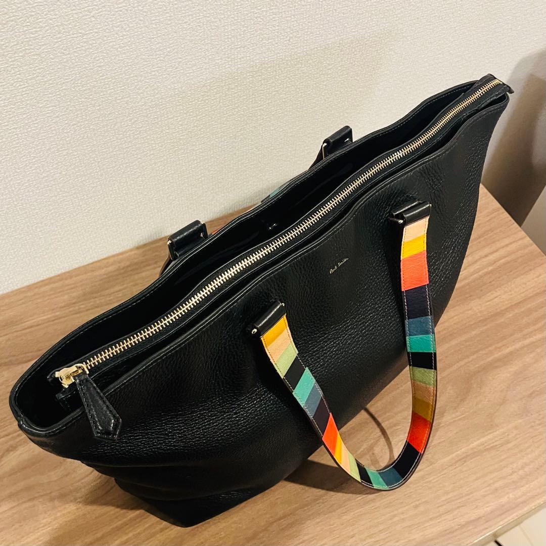 【美品】ポールスミス レザートートバッグ シボ革