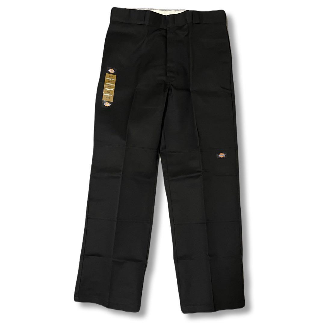 新品 36x32 ブラック DICKIES ダブルニー LOOSE FIT