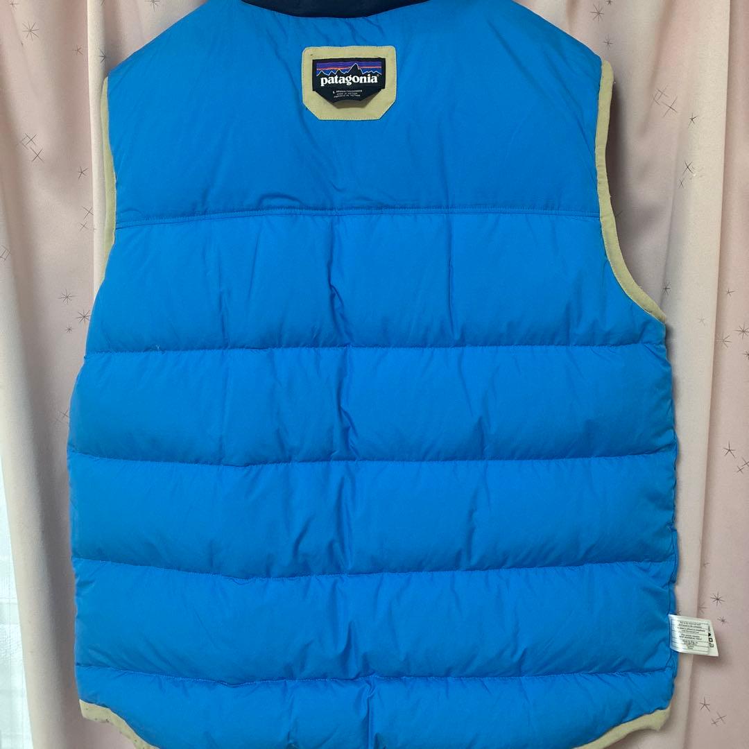 patagonia ダウンベスト Lサイズ ネイビー/ベージュ