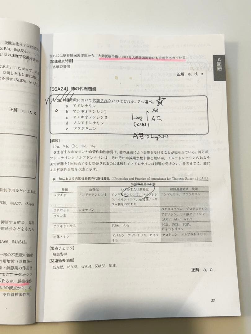 【非売品】麻酔科専門医　認定筆記試験問題解説集 第56回 2017年度　医学本