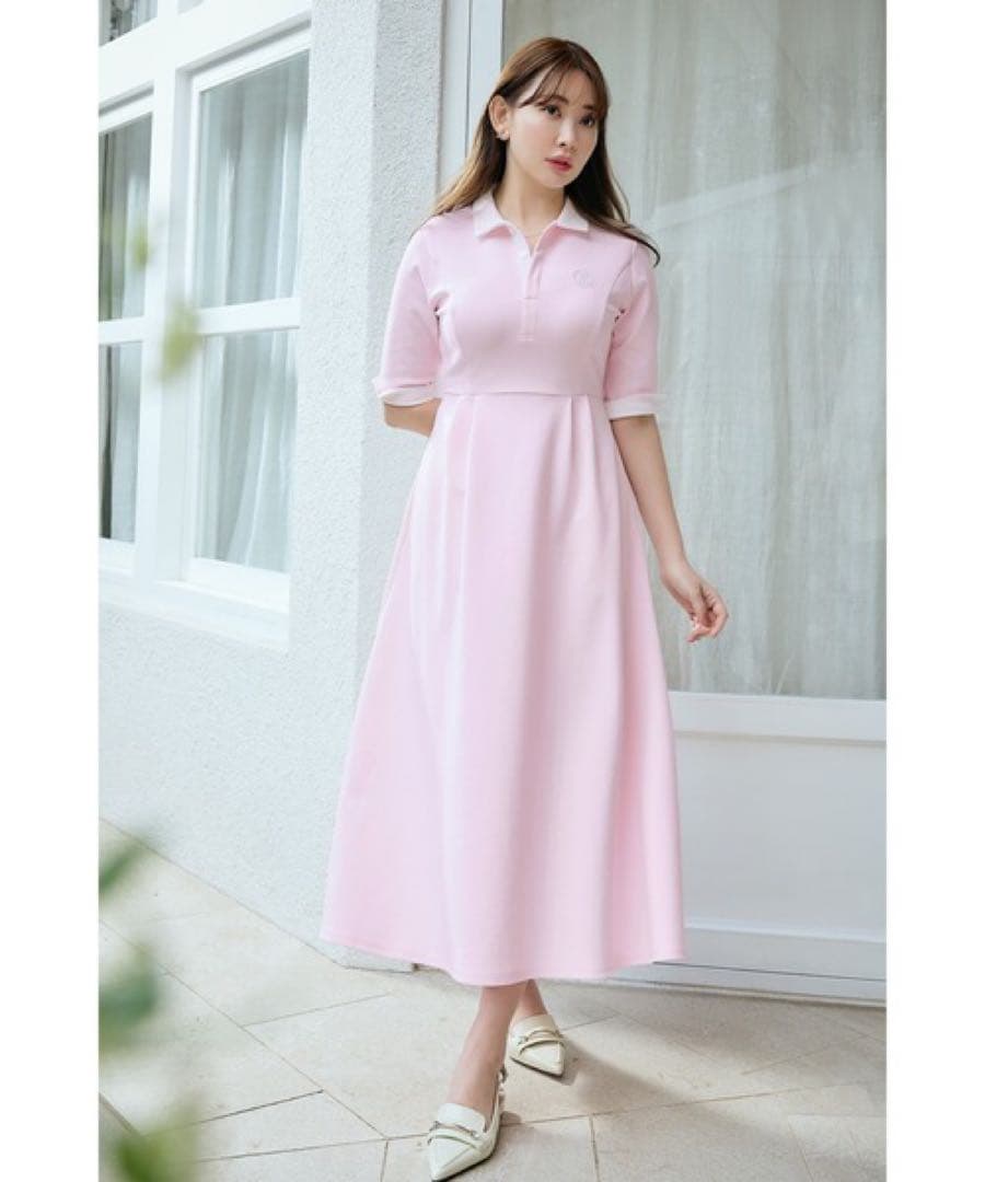 【新品未使用品】ハーリップトゥ Polo Tuck Flared Dress M