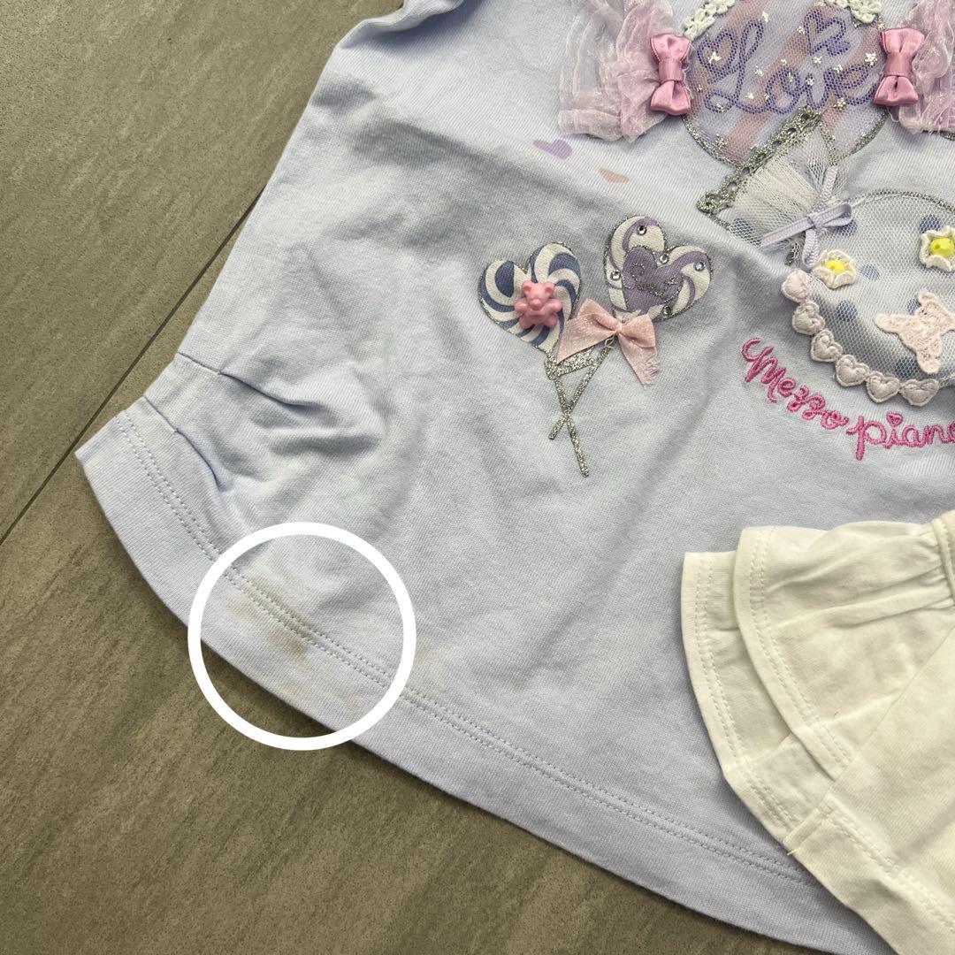 メゾピアノ 半袖 Tシャツ ハンカチ柄 パフェ キャンディ アイス 90cm