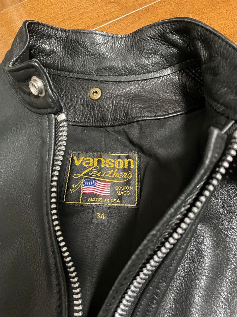 VANSON シングルレザージャケット　34サイズ　USA製