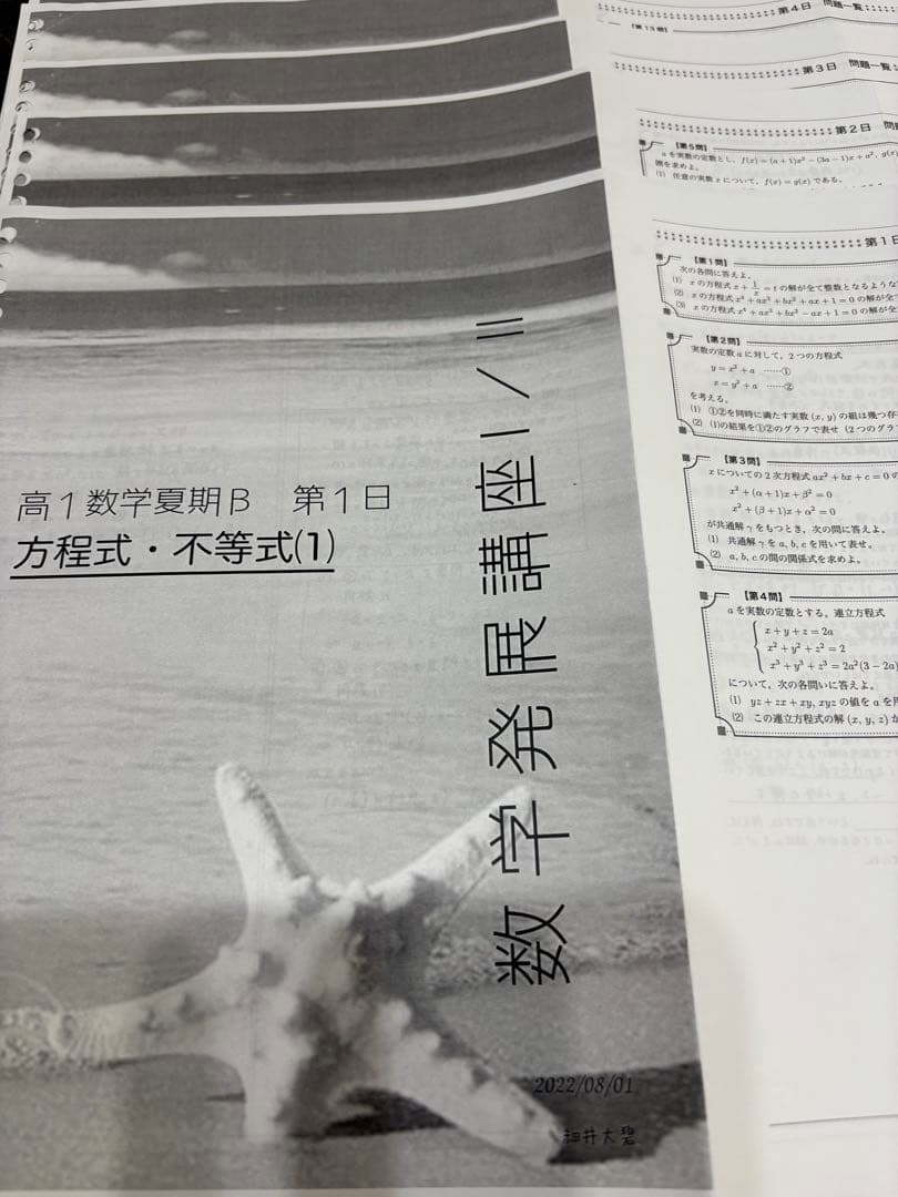 2022年　鉄緑会　高1　夏期講習　数学 内部B