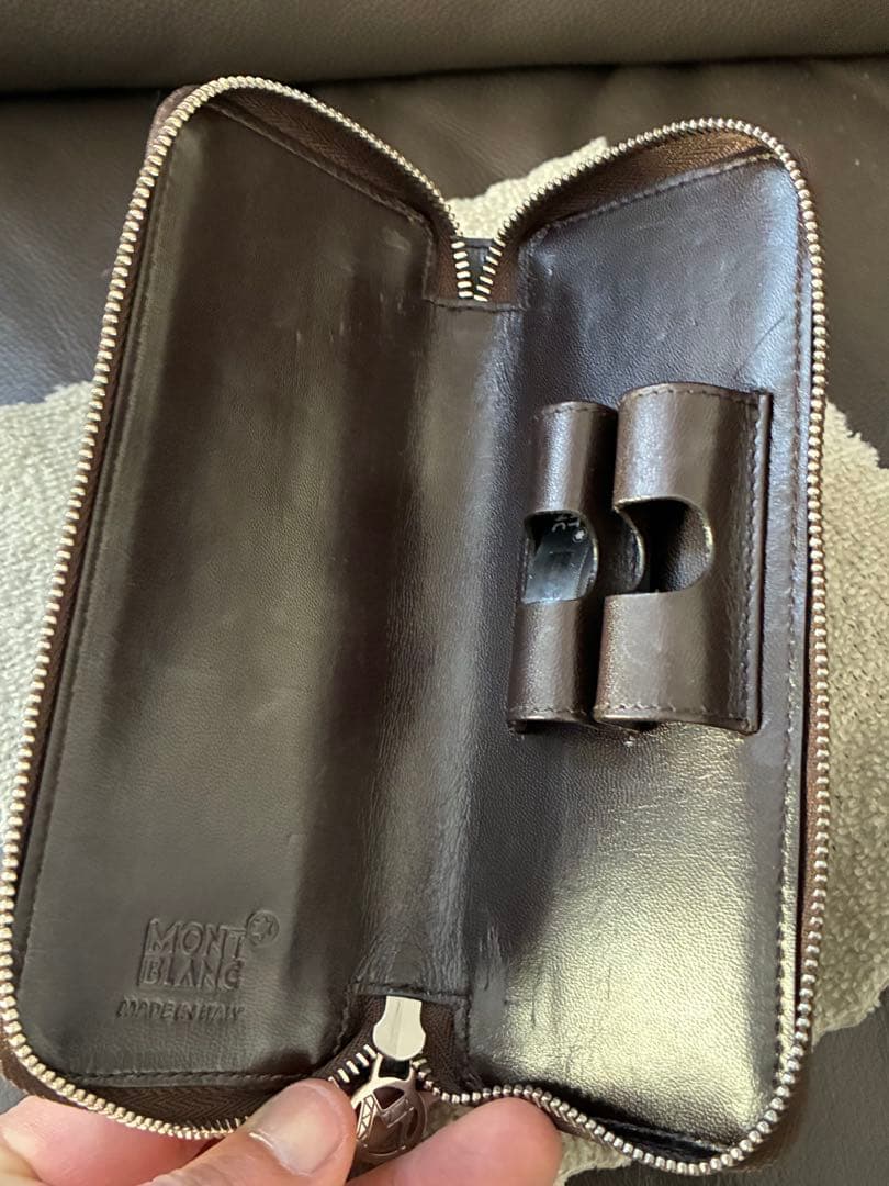 レア◾️MONT BLANC モンブラン◾️クロコ型押し ペンケース◾️2本差し◾️