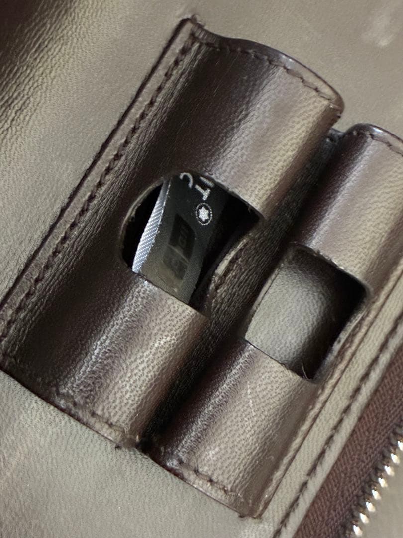 レア◾️MONT BLANC モンブラン◾️クロコ型押し ペンケース◾️2本差し◾️