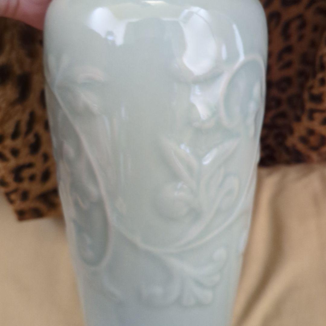 【壺】【花瓶】青磁 骨董品 工芸 華道 陶芸 陶器【☆美品☆】