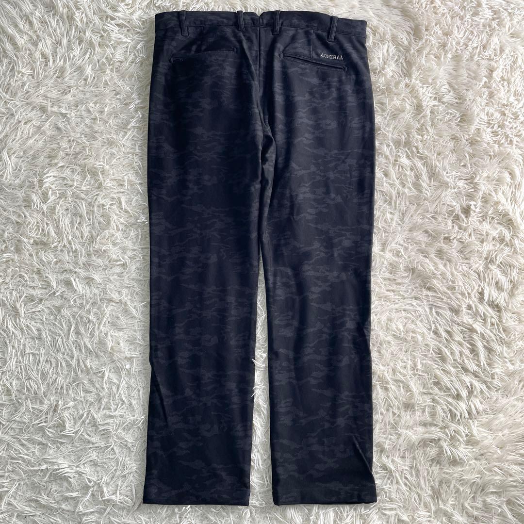ADMIRAL GOLF パンツ 裏起毛 ストレッチ カモフラ ブラック LL