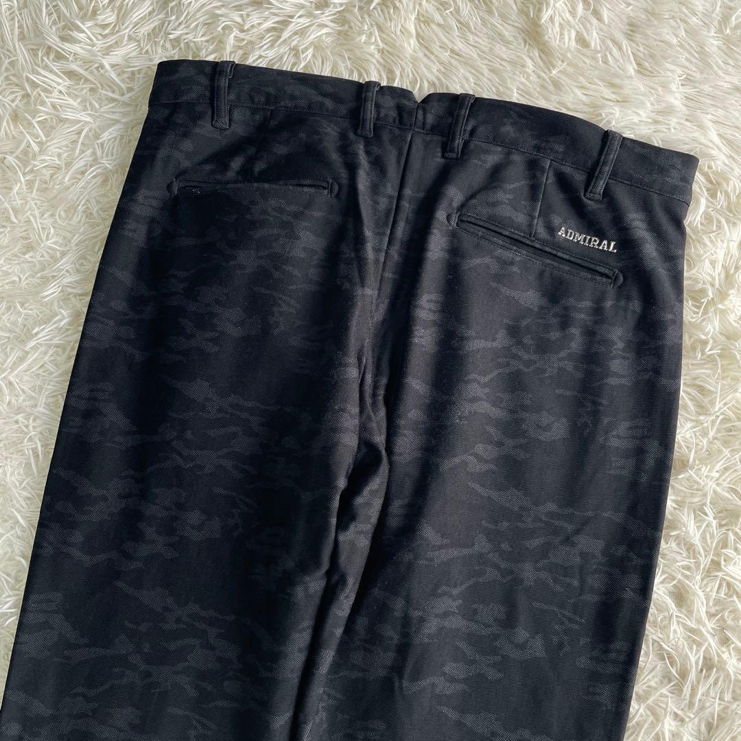 ADMIRAL GOLF パンツ 裏起毛 ストレッチ カモフラ ブラック LL