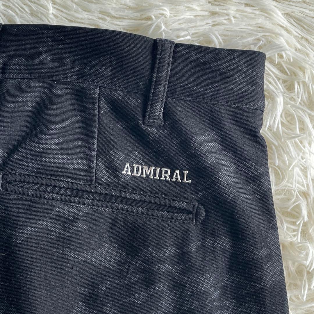 ADMIRAL GOLF パンツ 裏起毛 ストレッチ カモフラ ブラック LL