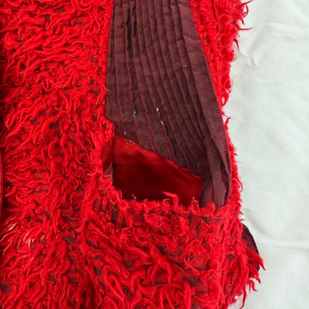 【希少・難あり】ISSEY MIYAKE フリンジジャケット 90s 赤 2