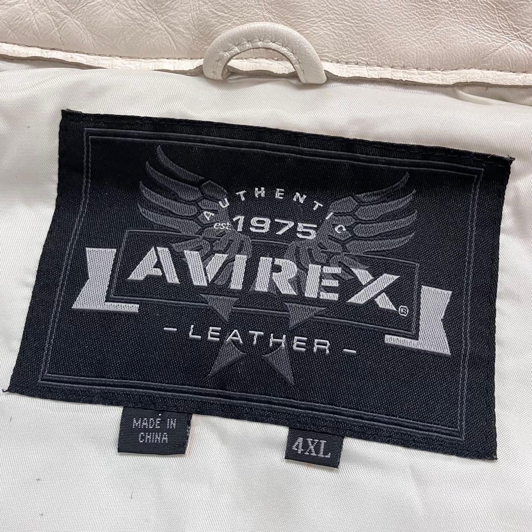 ✨希少特大✨アヴィレックスAVIREX レザー シングルライダース 本革 4XL