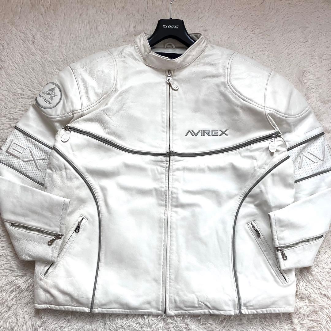 ✨希少特大✨アヴィレックスAVIREX レザー シングルライダース 本革 4XL