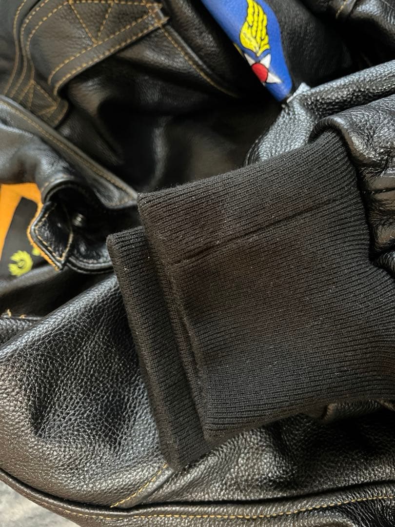 美品　Willis&　A-2 フライトレザージャケット　ブラックXL