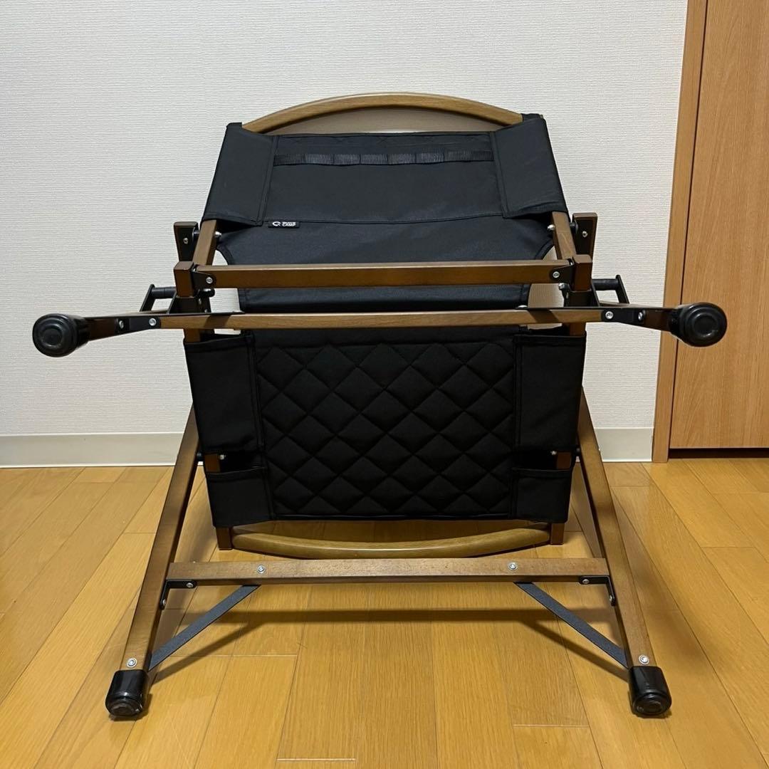 【美品✨】クイックキャンプ 一人掛け ウッドローチェア QC-WLC ブラック