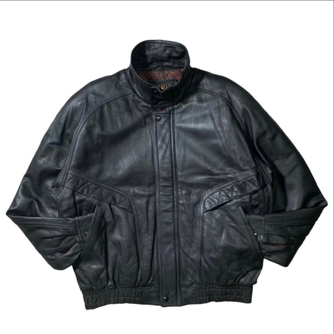 ジャケット・アウター 90s stand collar leather bomber jacket U