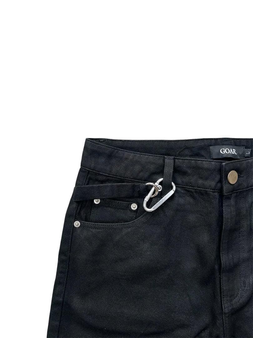 【M】goar.archive strapped flare oil pants